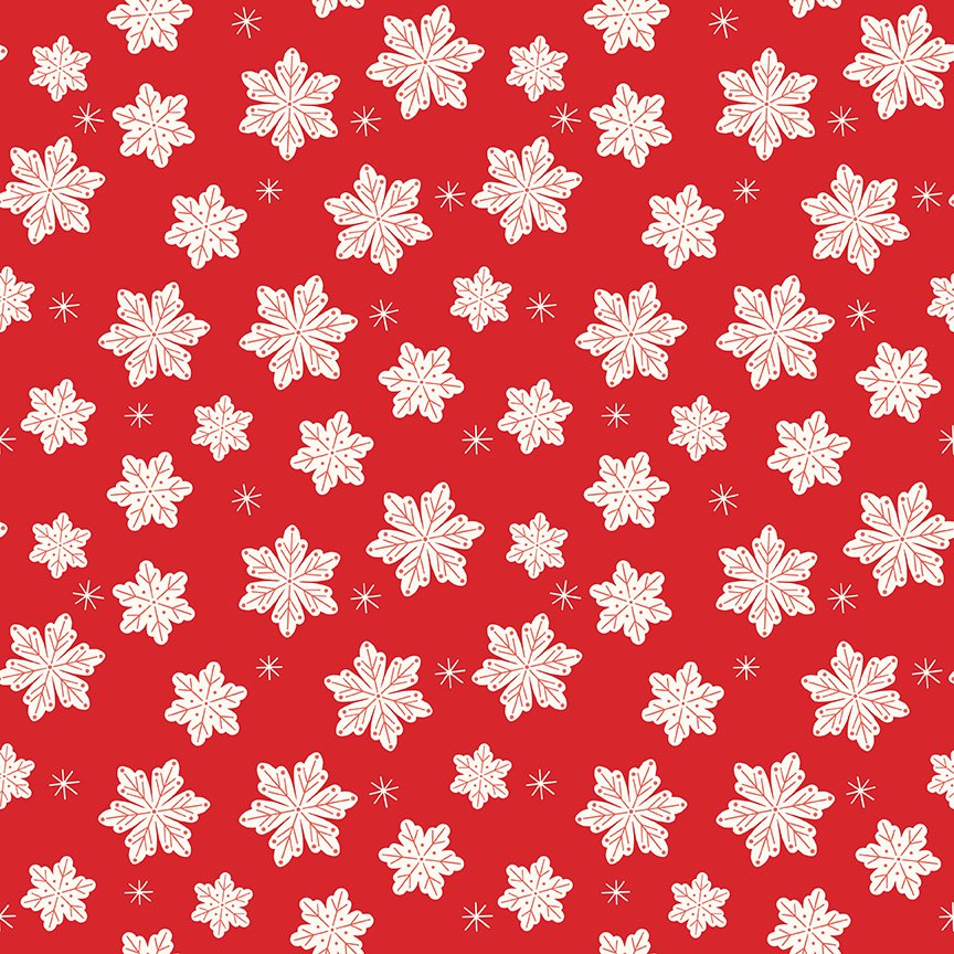 Flannel - Snowflakes - Red