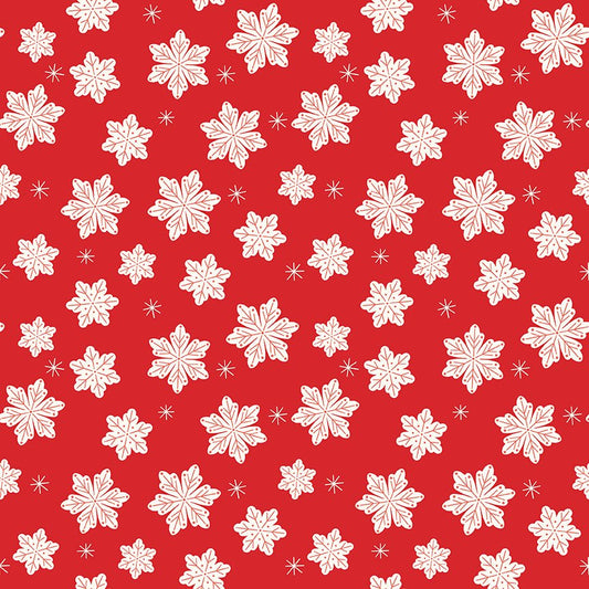 Flannel - Snowflakes - Red