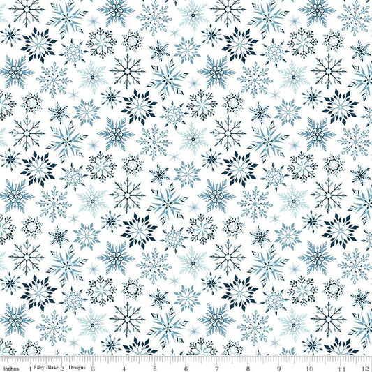 Flannel Winter Magic - Snowflakes - White