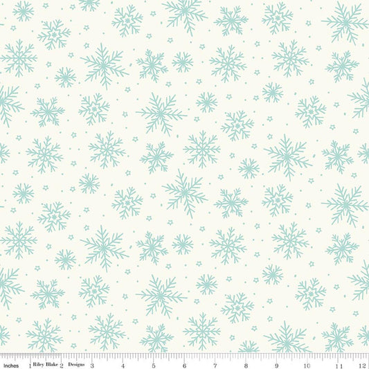 The North Pole Flannel - Snowflakes - White