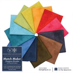 Colorful fabric swatches arranged in a circular pattern with Windham Fabrics branding.