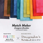 Colorful fabric swatches with text indicating matching fabrics for Windham Fabrics designs.