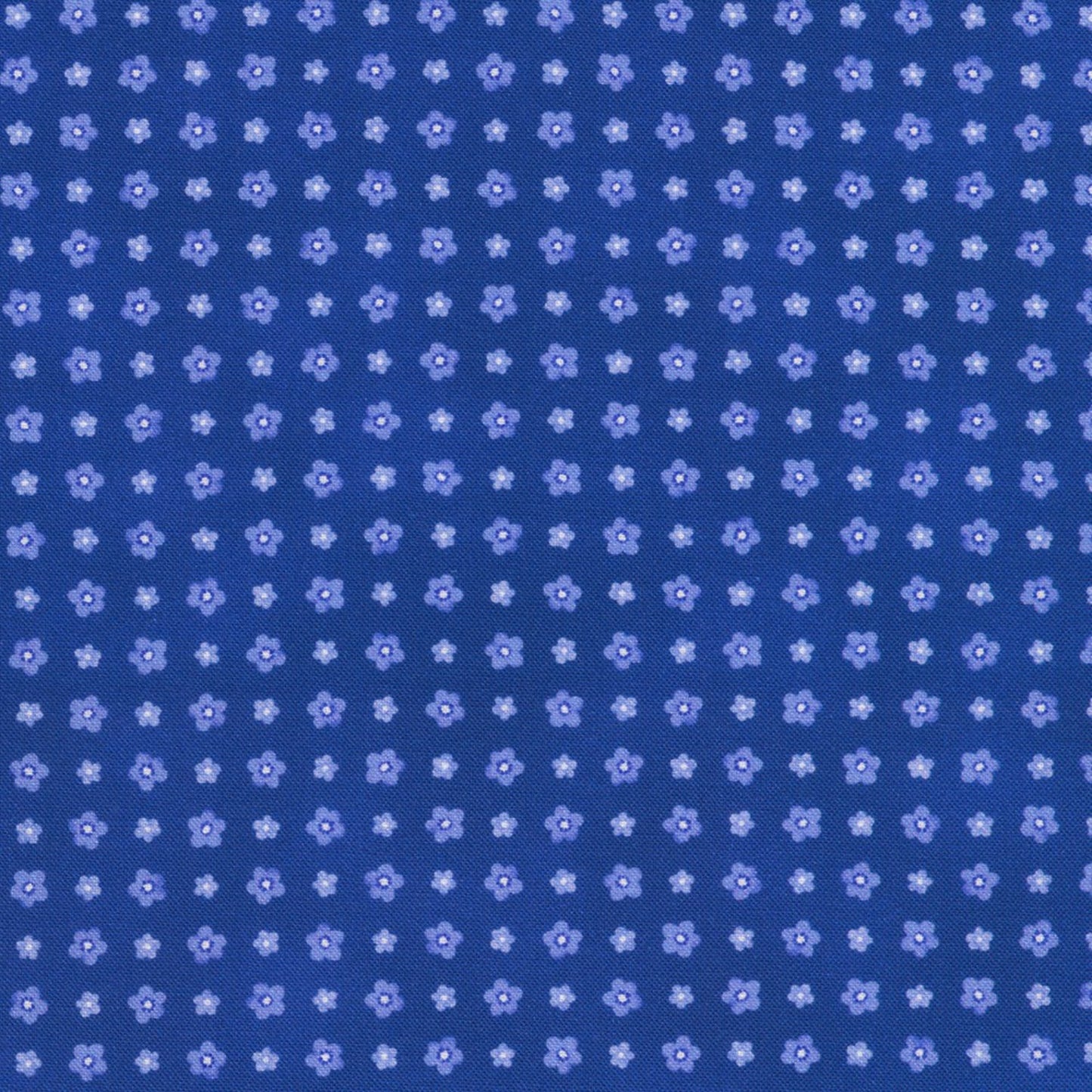 Blue fabric with small white floral pattern