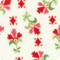 Floral pattern with red flowers on a white background