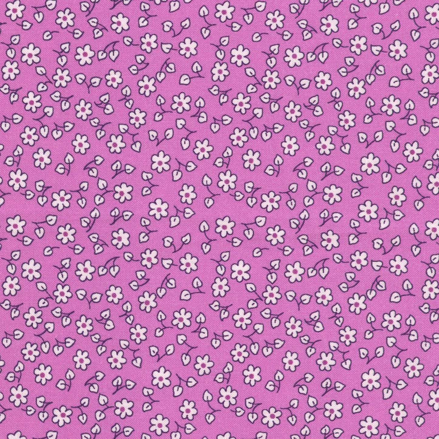 Pink fabric with small white floral pattern