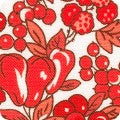 Red floral pattern on a white background
