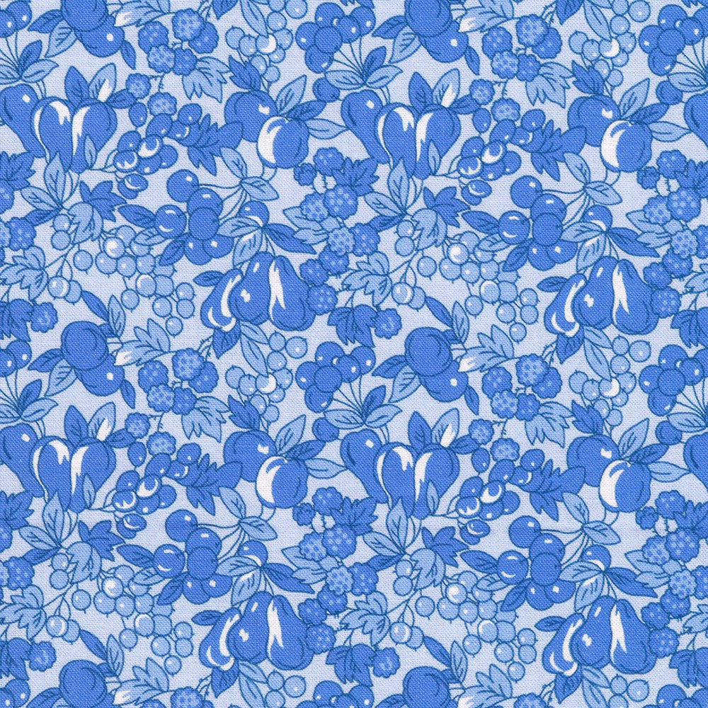 Blue floral pattern on a blue background