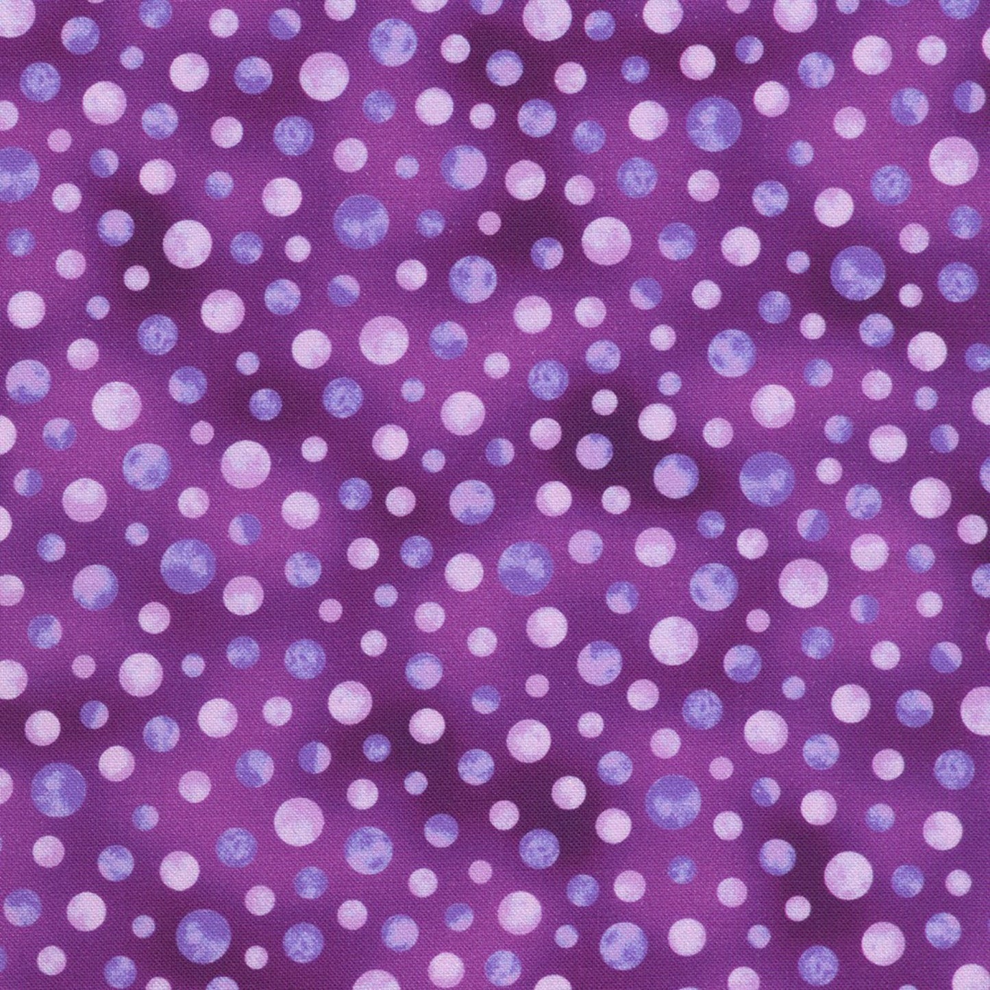 Purple fabric with small white and light purple polka dots