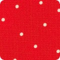 Red fabric with white polka dots
