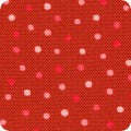 Red fabric with white polka dots