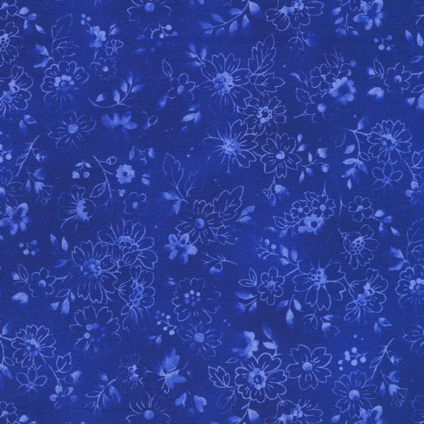 Floral pattern on a blue fabric background