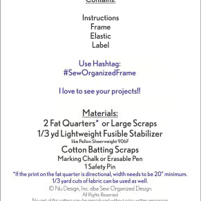Sew Organized - Pattern and Frame