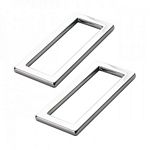 Rectangle Ring Flat 1.5" Nickel 2pc