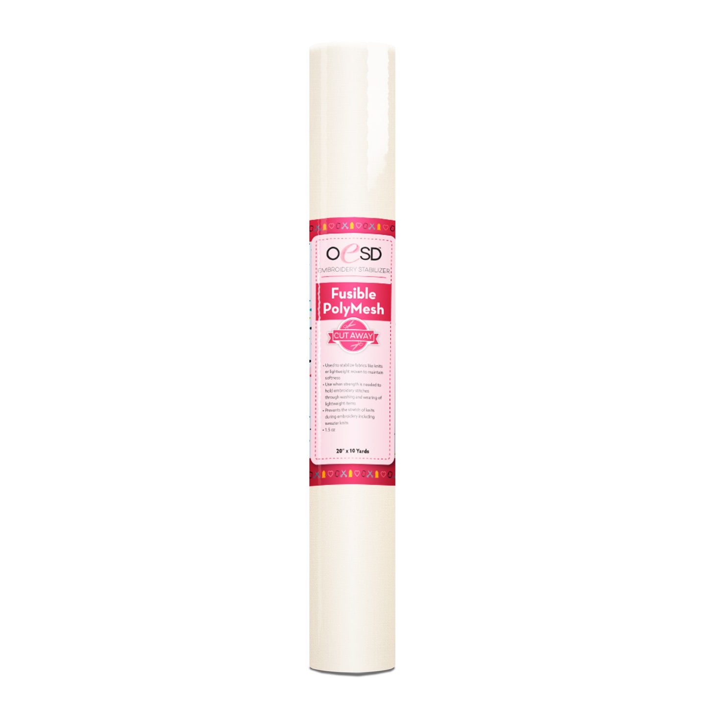 Polymesh Fusible CutAway White - 20" x 10 yd