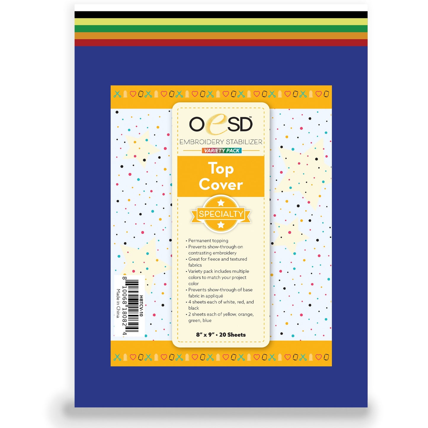 Top Cover Permanent Topping - Colors 8"x9" - 20 sheets