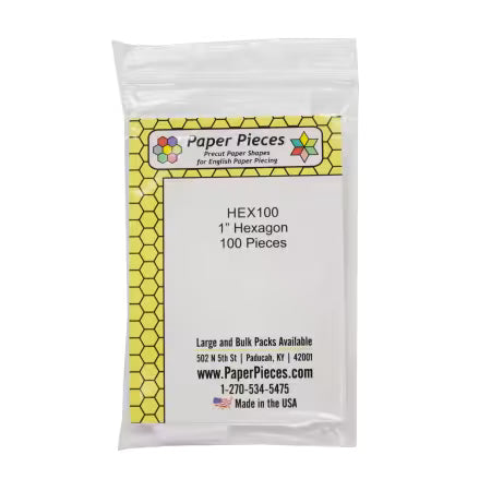 Hexagon Paper Pieces Pack 1" 100pc