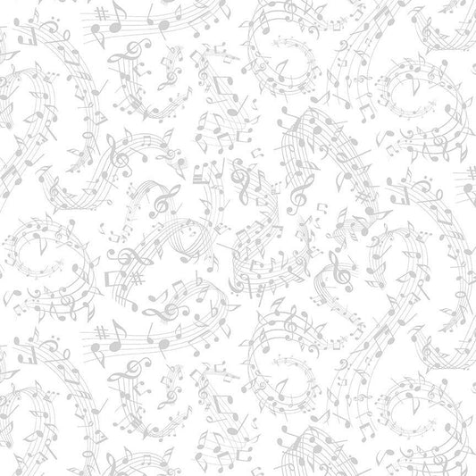 White on White - Swirl Music Notes