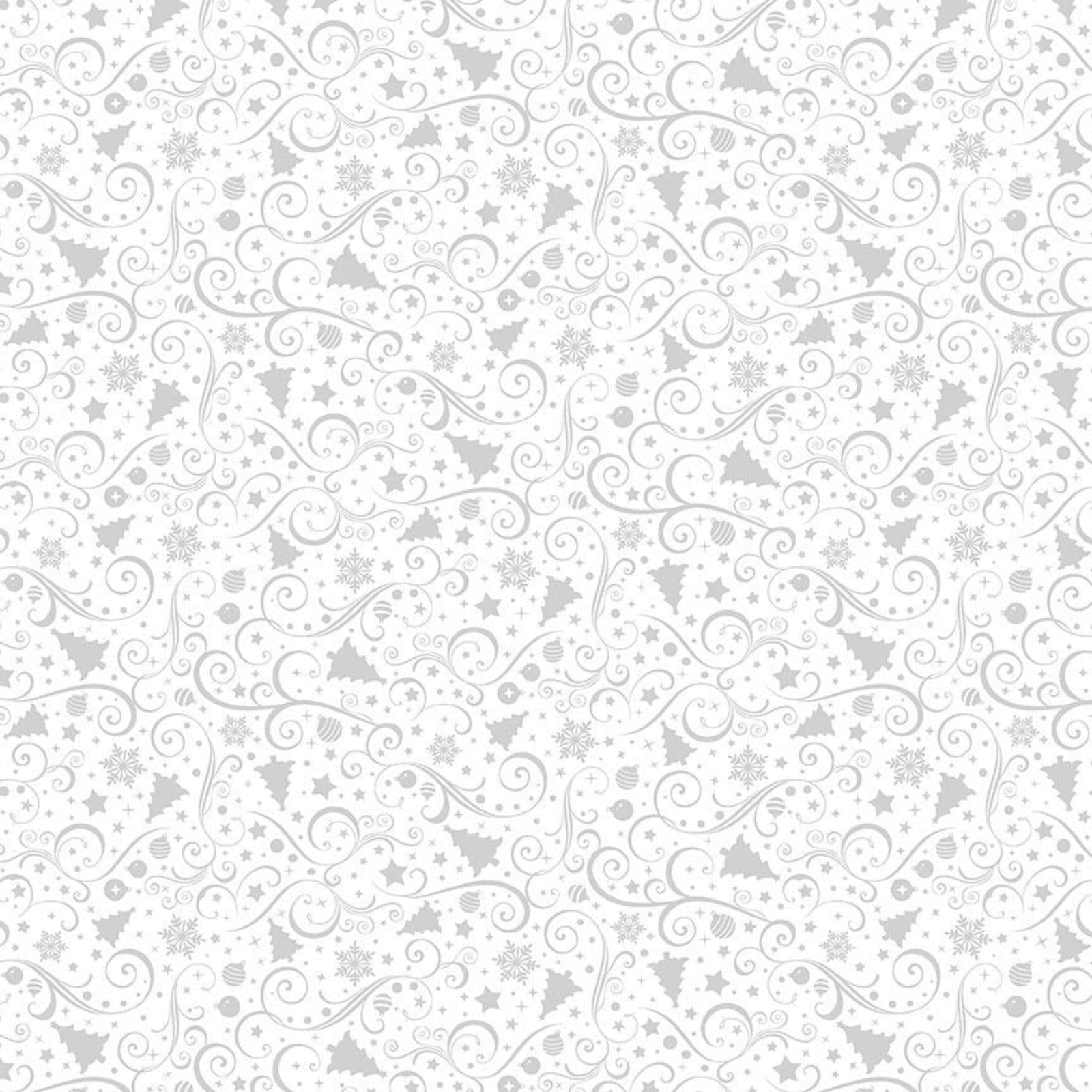 White decorative pattern on a white background