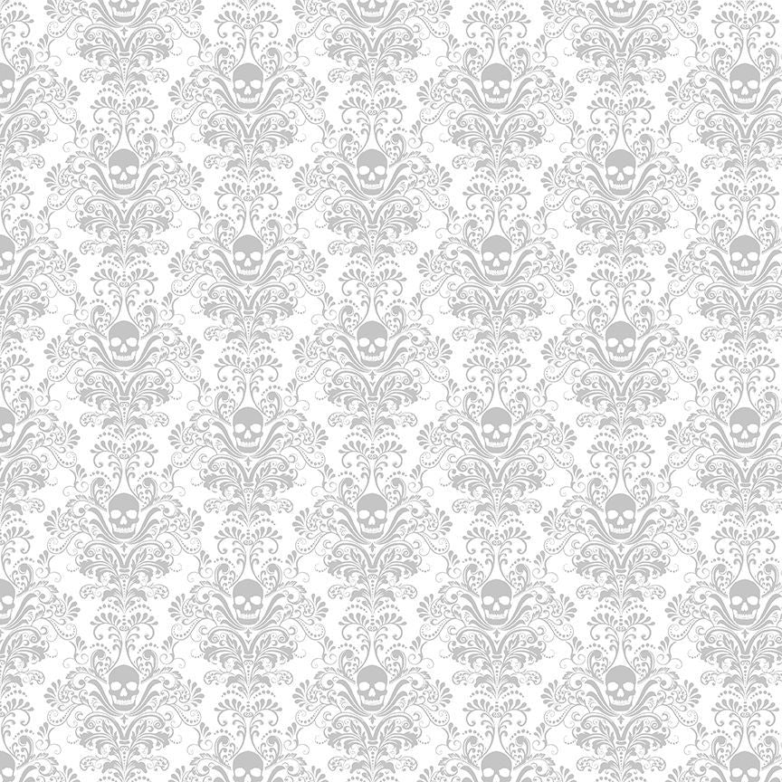 White on White - Skull Damask