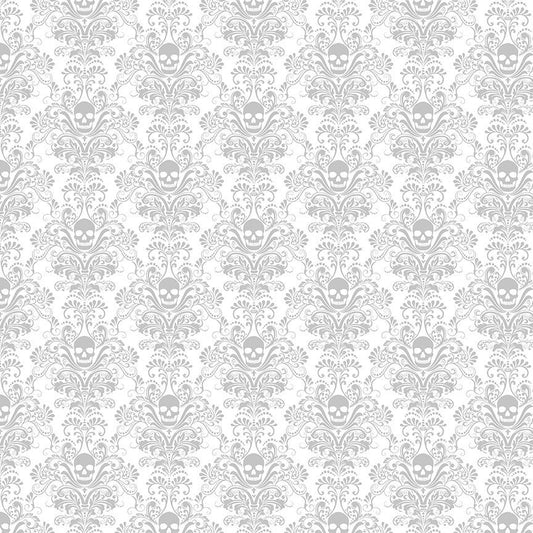 White on White - Skull Damask