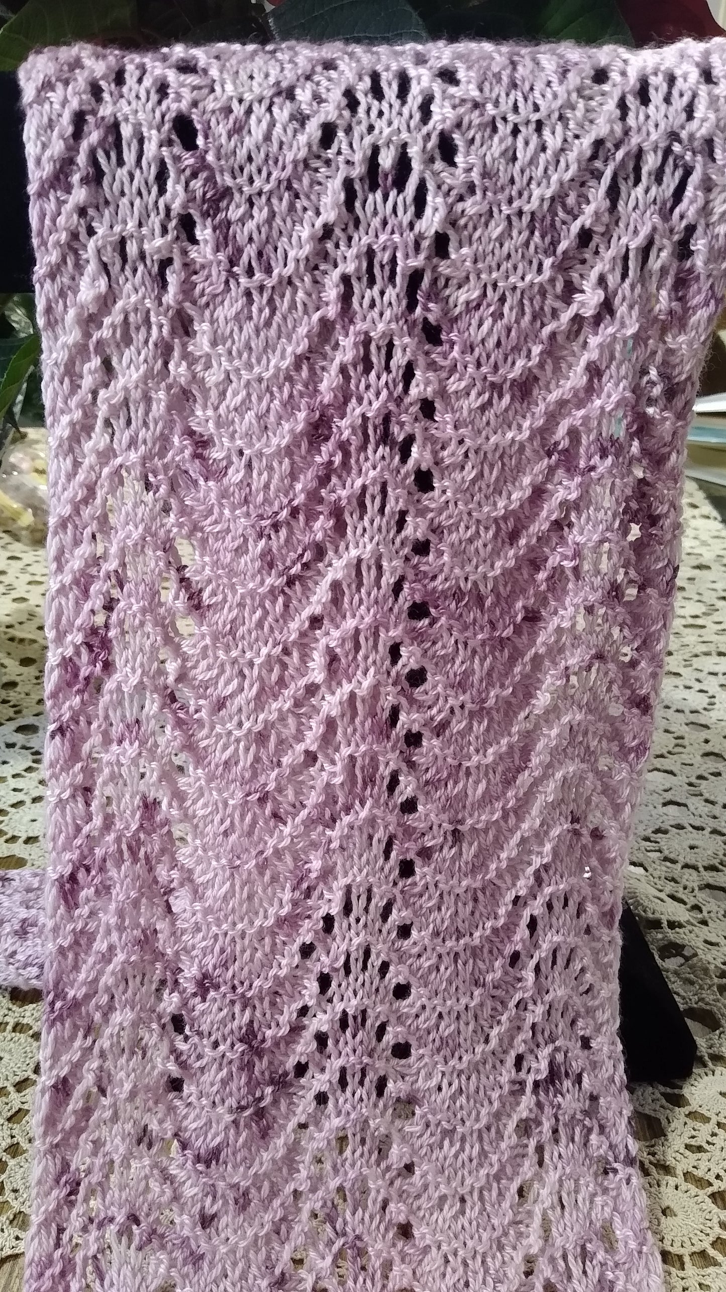 Feather & Fan Scarf - Knitting