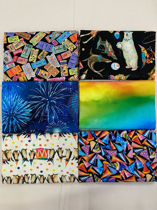 A Night at the Circus - Fat Quarter Bundle - 6 pieces
