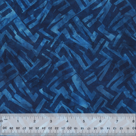 Indigo Batik 2.0 - Zebra Print - Azure