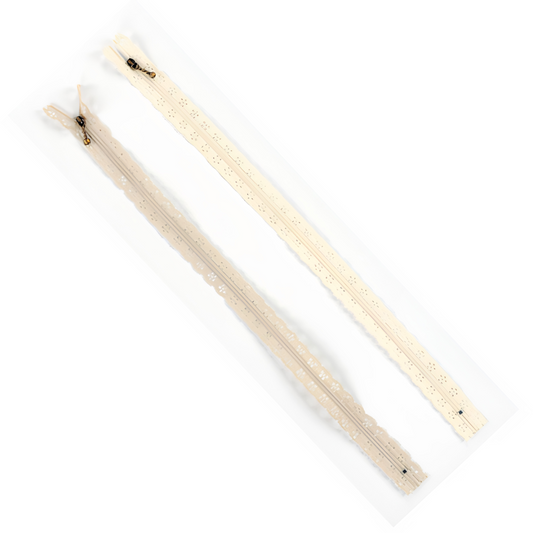 Two zippers on a white background