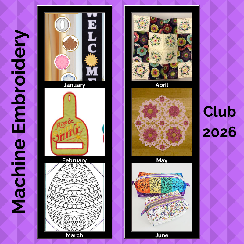 Machine Embroidery Club 2026 6-Month Passport: Jan - June