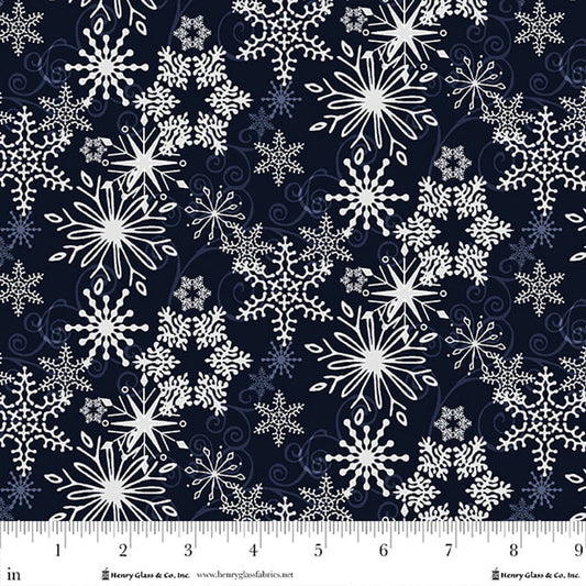 Joyful Snowmen - Snowflakes - Navy