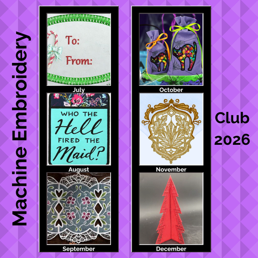 Machine Embroidery Club 2026 6-Month Passport: July - December