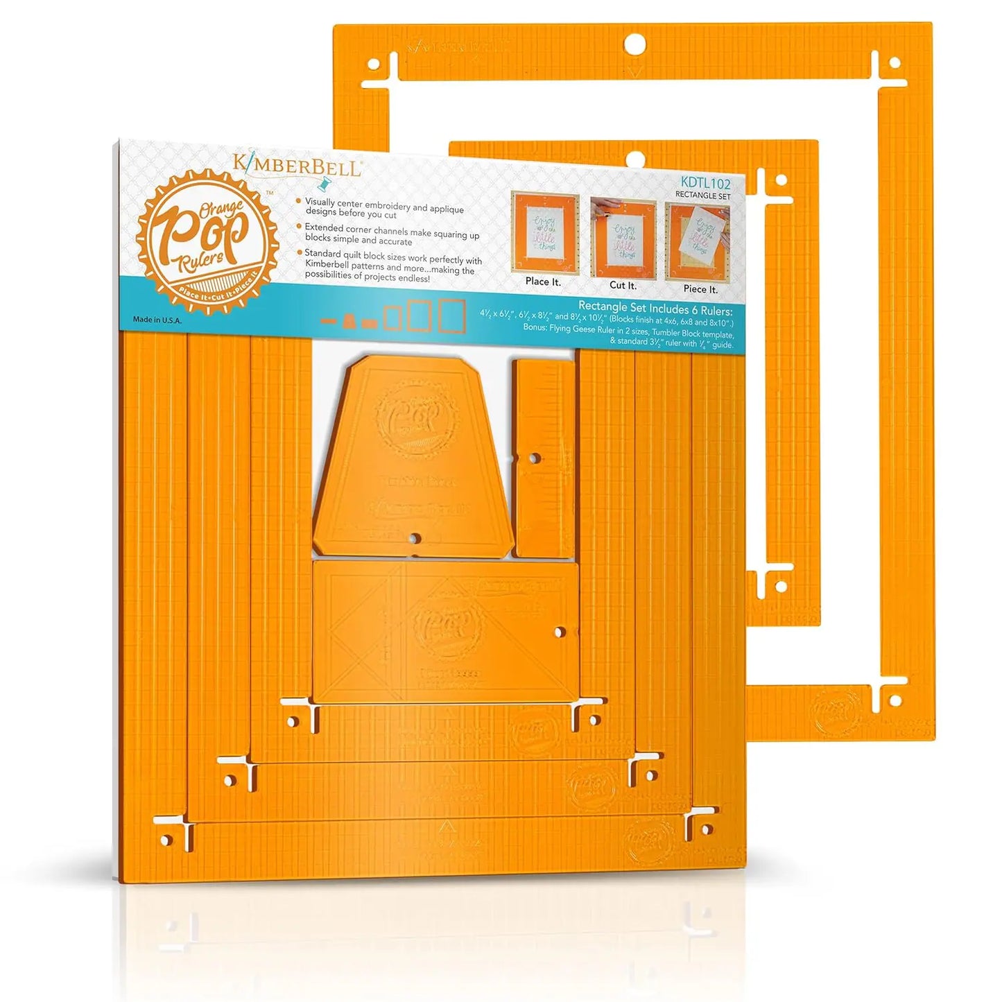Orange Pop Rulers Rectangle Set