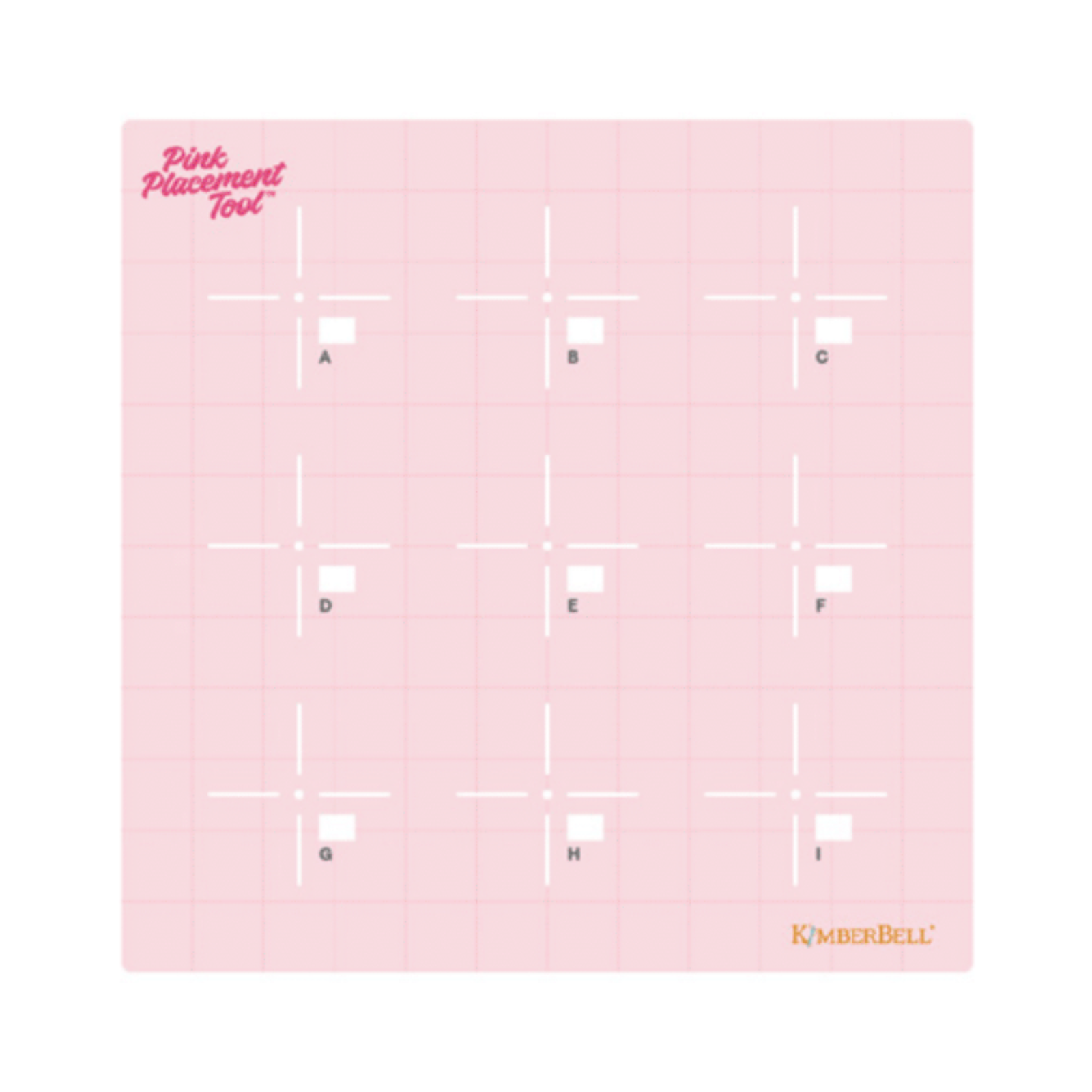 Pink placement tool for machine applique with placement lines