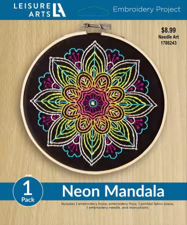Neon Mandala Stitchery Kit