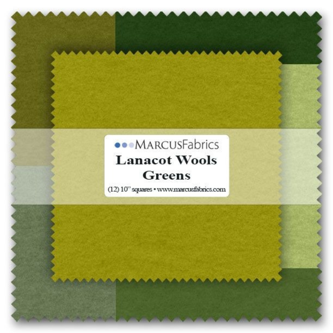 LanaCot Wool - 10" Squares - Greens