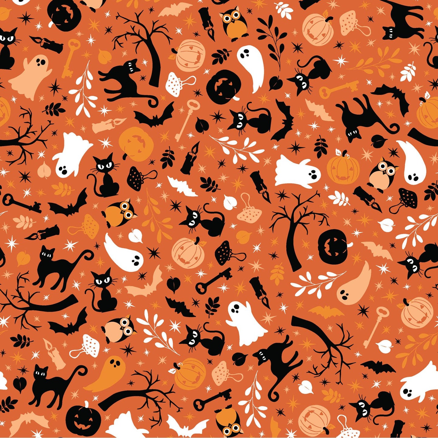 Pumpkins & Potions - Cats & Ghosts - Orange