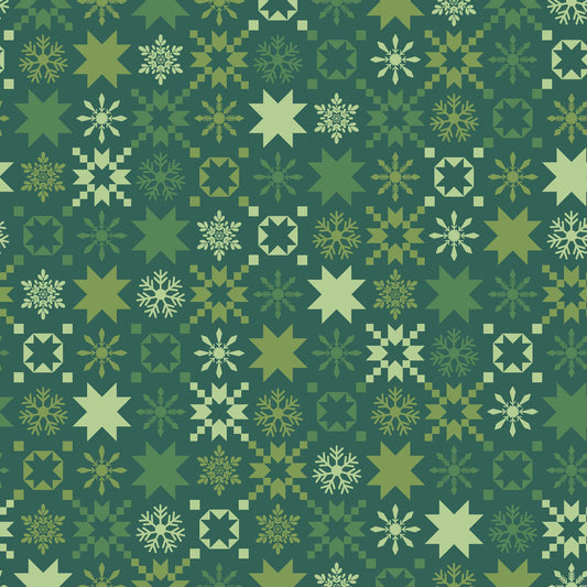 A Quilty Little Christmas - Snowflake - Green