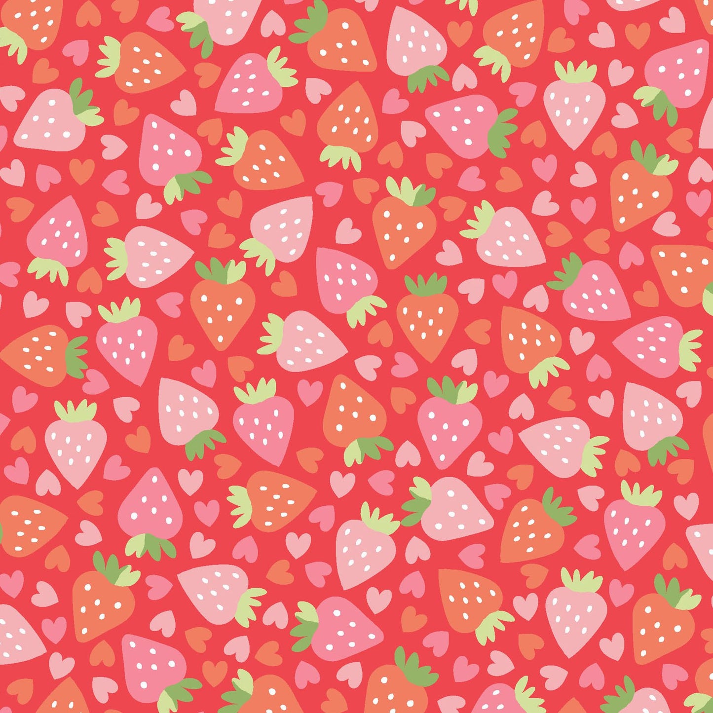 Sweet Shoppe - Strawberries and Hearts - Red