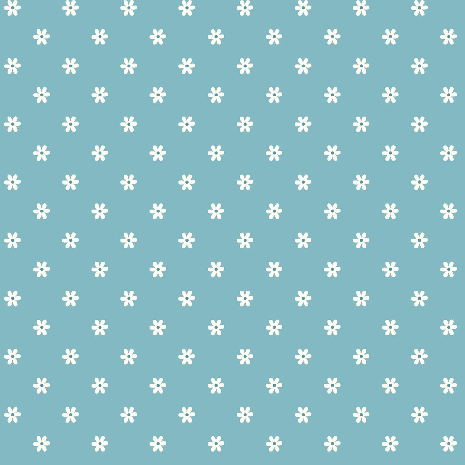 Pattern of white flowers on a light blue background
