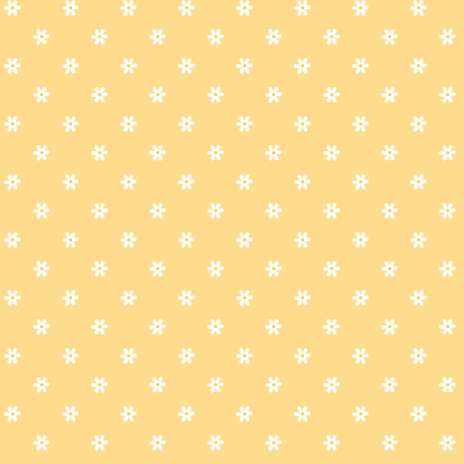 Pattern of white flowers on a yellow background