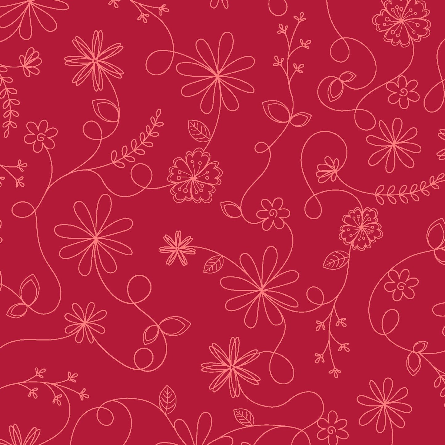 Kimberbell Basics - Swirl Florals - Red