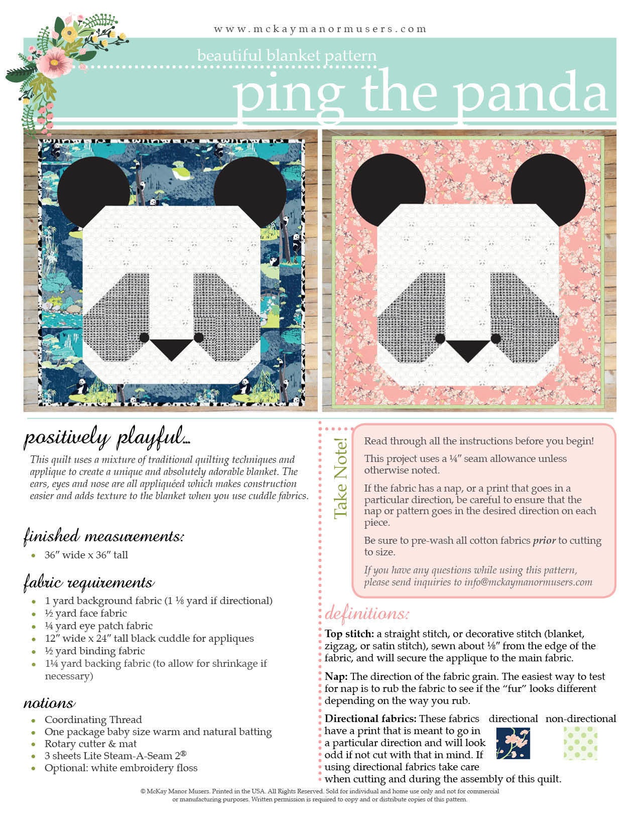 Ping the Panda - Quilt Pattern