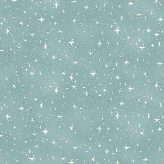 Pattern of small stars on a light blue background