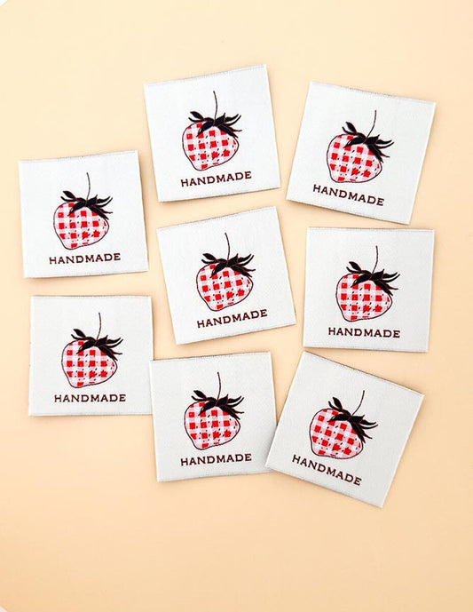 Woven Labels - Check Strawberry