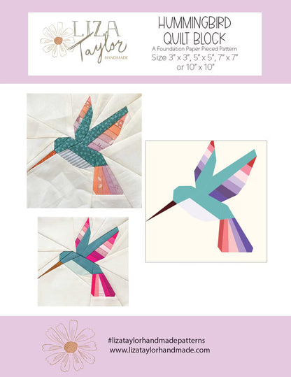 Hummingbird Quilt Block Pattern