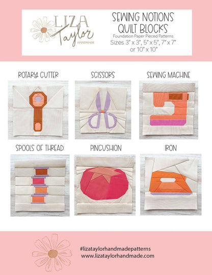 Sewing Notions Quilt Blocks Pattern