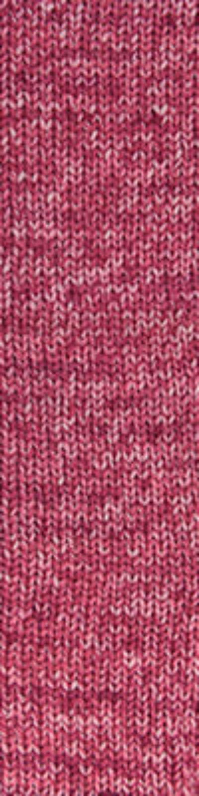 A close-up of a heathered pink and red knit fabric texture.