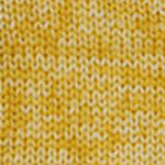A close-up of a mustard yellow knit fabric texture, showing the detailed pattern of the yarn.