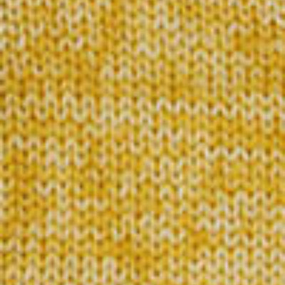 A close-up of a mustard yellow knit fabric texture, showing the detailed pattern of the yarn.
