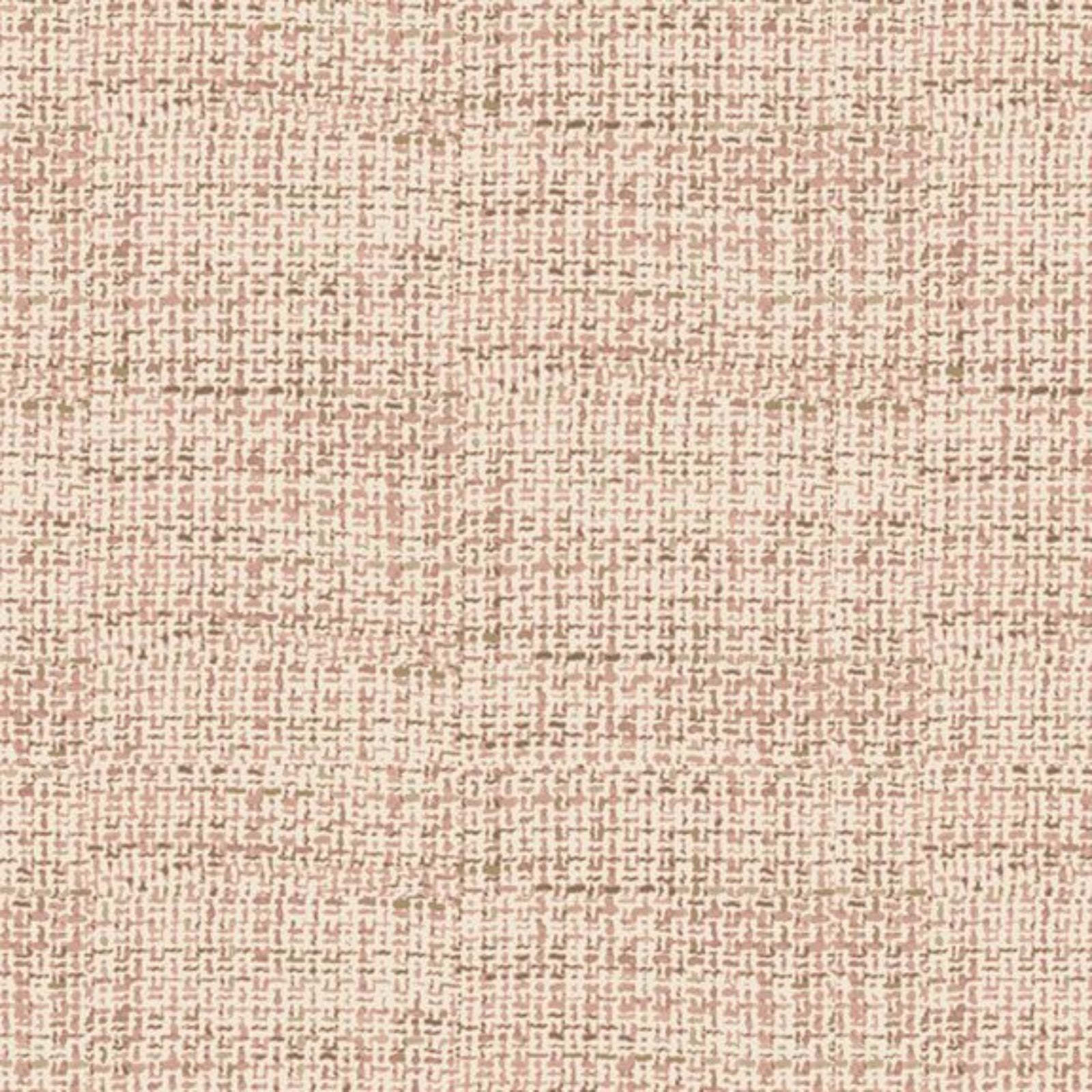 A close-up of a woven fabric texture in a warm beige and light pink blend, showing the detailed weave pattern.